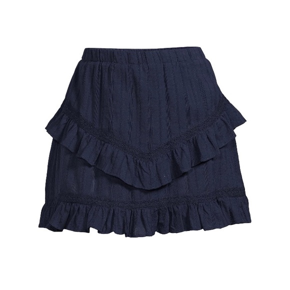 Time and Tru Women’s Lace Inset Puff Long Sleeve top with Matching Mini Skirt - Picture 9 of 9